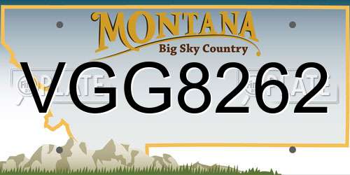VGG8262 Montana License Plate