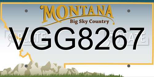 VGG8267 Montana License Plate
