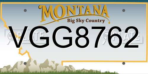 VGG8762 Montana License Plate