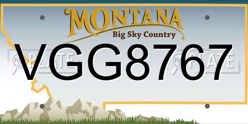 VGG8767 Montana License Plate