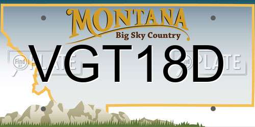 VGT18D Montana License Plate