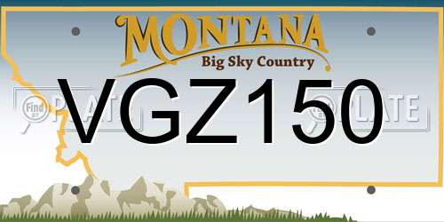 VGZ150 Montana License Plate