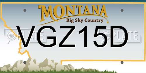 VGZ15D Montana License Plate