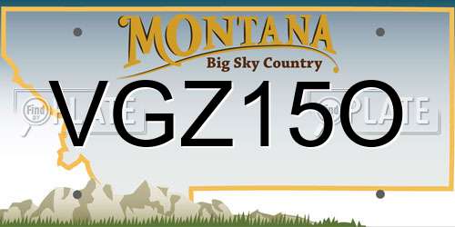 VGZ15O Montana License Plate