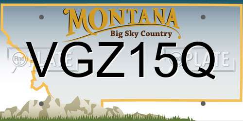 VGZ15Q Montana License Plate