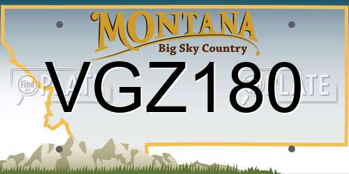 VGZ180 Montana License Plate