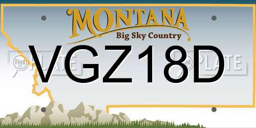 VGZ18D Montana License Plate