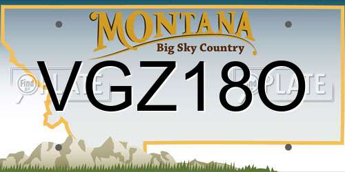 VGZ18O Montana License Plate