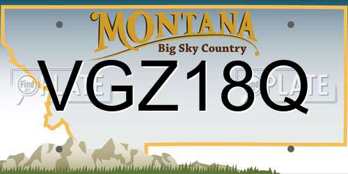 VGZ18Q Montana License Plate