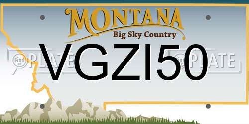 VGZI50 Montana License Plate
