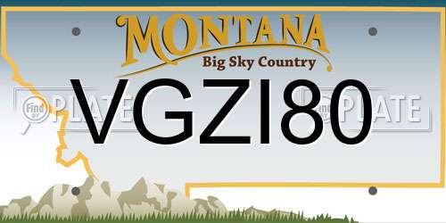 VGZI80 Montana License Plate