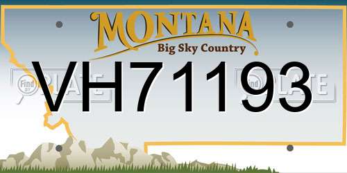 VH71193 Montana License Plate