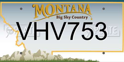 VHV753 Montana License Plate