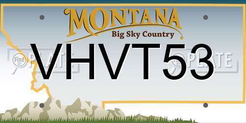 VHVT53 Montana License Plate