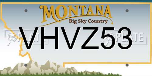 VHVZ53 Montana License Plate