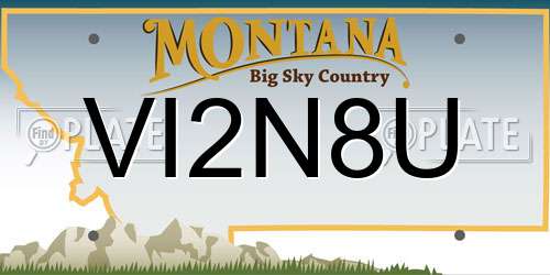 VI2N8U Montana License Plate