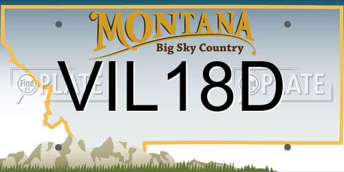 VIL18D Montana License Plate