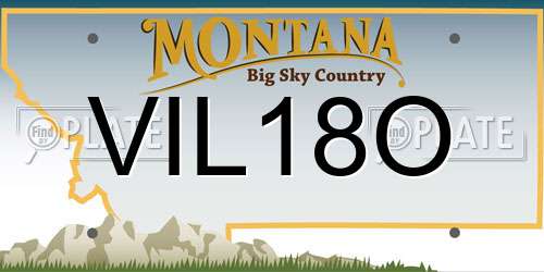 VIL18O Montana License Plate