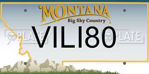 VILI80 Montana License Plate