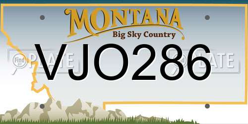VJO286 Montana License Plate