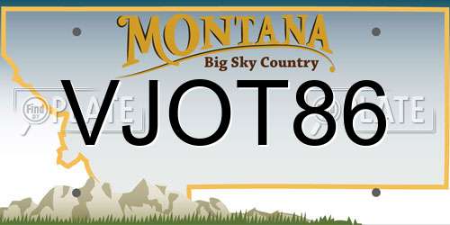 VJOT86 Montana License Plate