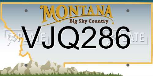 VJQ286 Montana License Plate