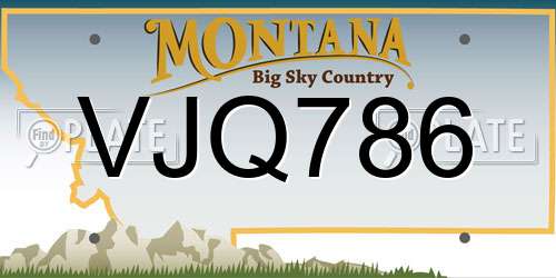 VJQ786 Montana License Plate