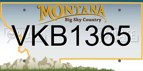 VKB1365 Montana License Plate