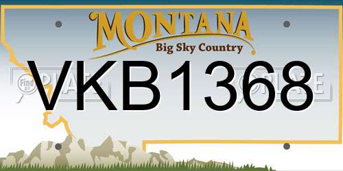 VKB1368 Montana License Plate