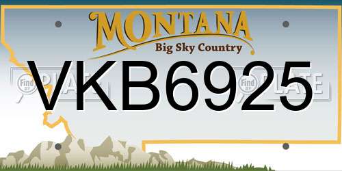 VKB6925 Montana License Plate