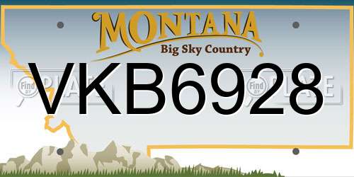 VKB6928 Montana License Plate