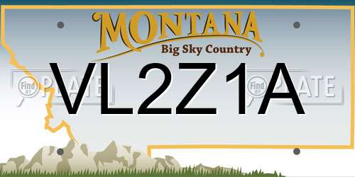 VL2Z1A Montana License Plate