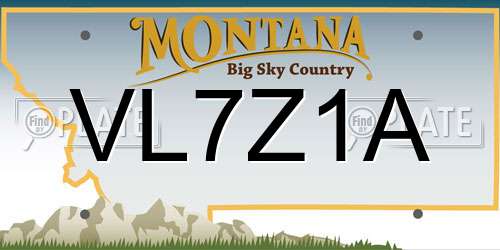VL7Z1A Montana License Plate