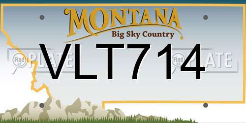 VLT714 Montana License Plate