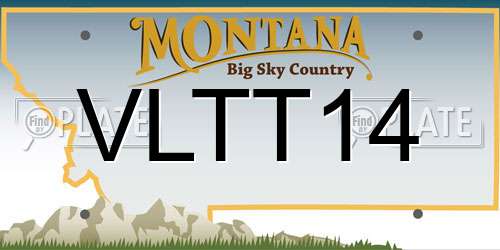 VLTT14 Montana License Plate
