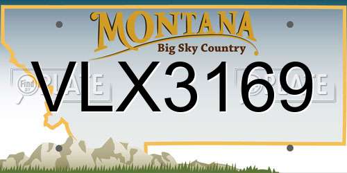 VLX3169 Montana License Plate