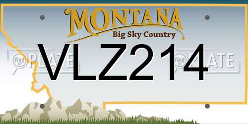 VLZ214 Montana License Plate