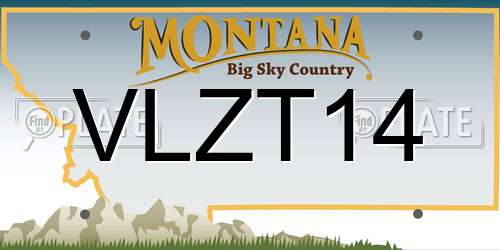 VLZT14 Montana License Plate