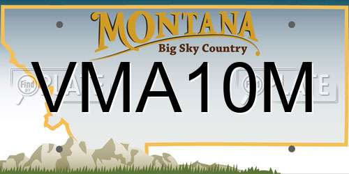 VMA10M Montana License Plate
