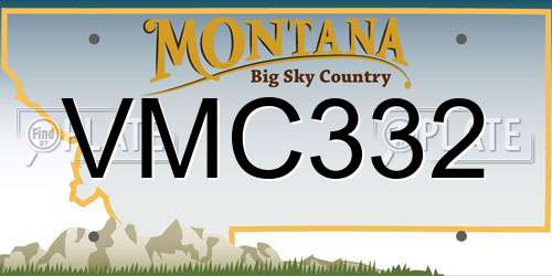 VMC332 Montana License Plate