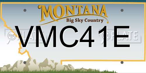 VMC41E Montana License Plate