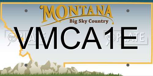 VMCA1E Montana License Plate