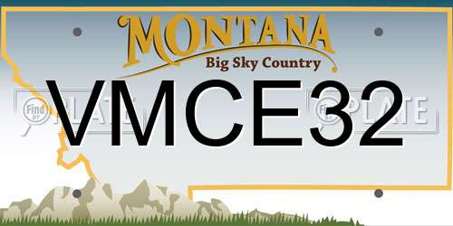VMCE32 Montana License Plate