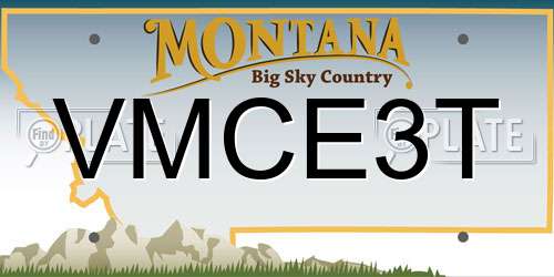 VMCE3T Montana License Plate