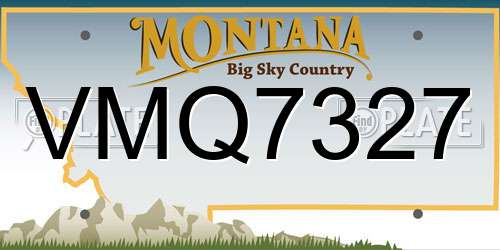 VMQ7327 Montana License Plate