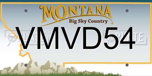 VMVD54 Montana License Plate