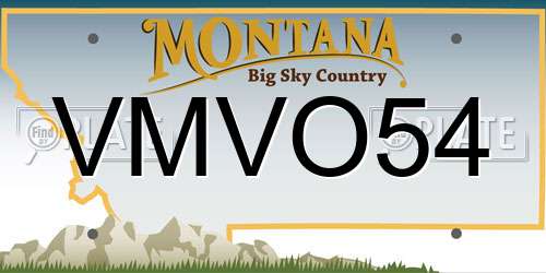 VMVO54 Montana License Plate
