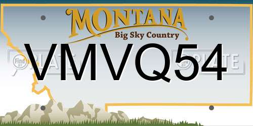 VMVQ54 Montana License Plate
