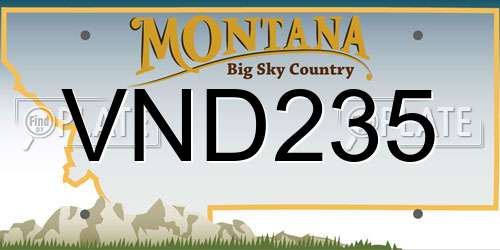 VND235 Montana License Plate
