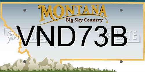 VND73B Montana License Plate